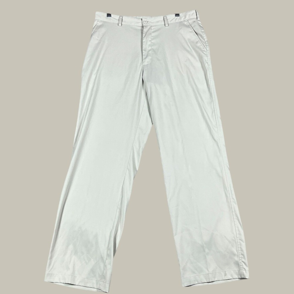 Pebble Beach Performance Pants Mens 34x30 Khaki Straight Leg‎ Golf Chino Beige